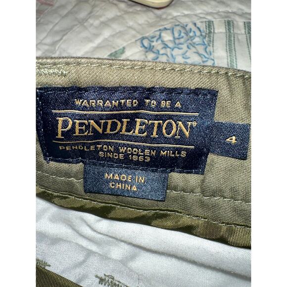 PENDLETON CLASSIC OLIVE KHAKIS COTTON PANTS 4 - Picture 2 of 10